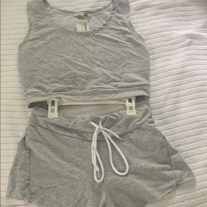 Crop top and sport shorts set